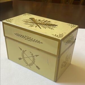 Vintage ca 1960-70’s Ohio Art metal tin recipe box danish tole design